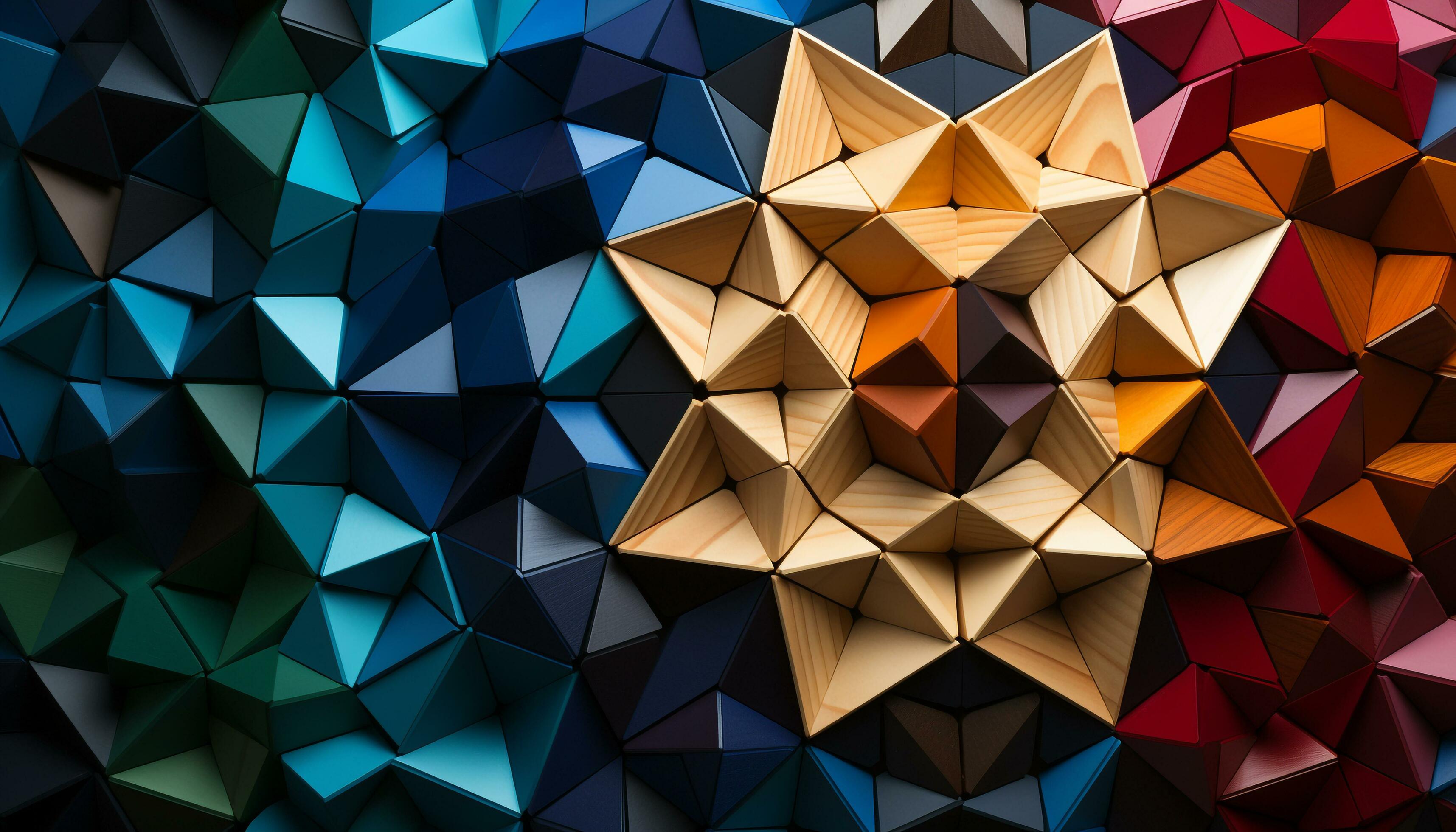 Abstract geometric AI technology illustration — diffusion model process visualisation