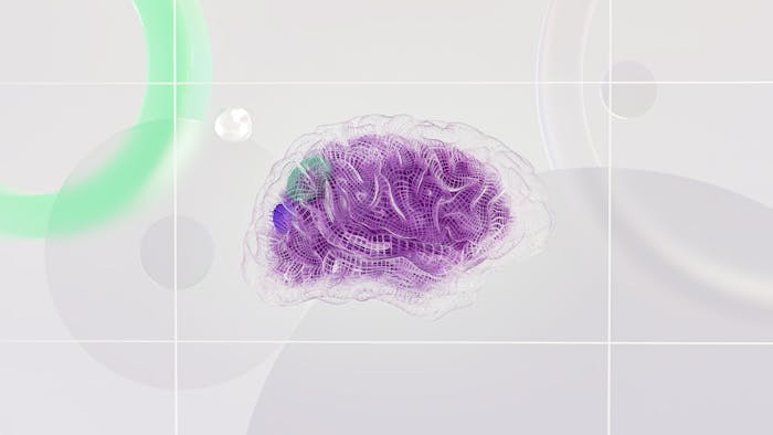 3D render of digital brain neural network — AI technology illustration