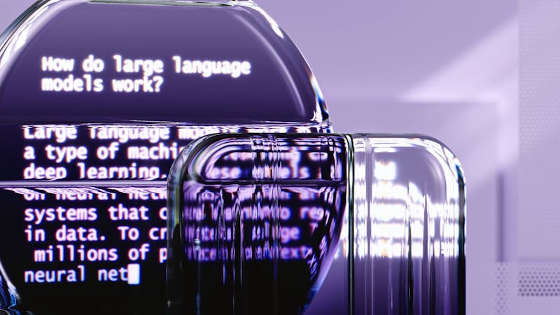 Abstract AI language model illustration — colourful neural network visualisation