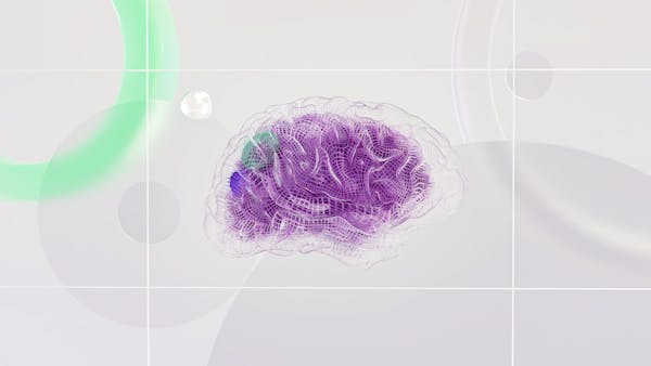 3D render of digital brain — AI neural network technology illustration